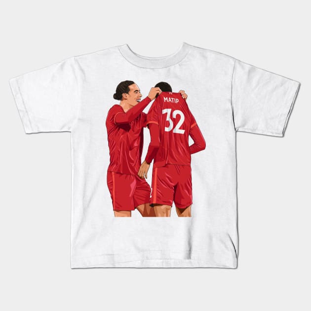 Virgil van Dijk and Joel Matip Kids T-Shirt by Ades_194